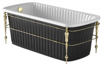 Ванна из искусственного камня Migliore Olivia Console 174 см, черная панель, фурнитура золото 24382