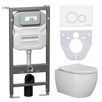Унитаз с инсталляцией Сет 4 в 1 Ceramicanova CN3009_1001W_1000