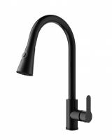 Смеситель для кухни Wonzon & Woghand, цвет: Черный матовый WW-121E201L-MB