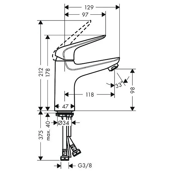 Фото смеситель для раковины hansgrohe novus 71031000_vstv