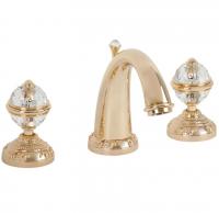 Смеситель для раковины на 3 отверстия Migliore Cristalia, цвет: бронза (ручки Swarovski) ML.CRS-3712.BR