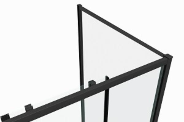 Фото душевое ограждение bandhours smart/flat-glass 810 черный матовый 100x80 см