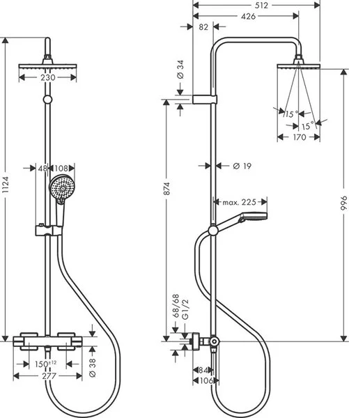 Фото душевая стойка hansgrohe vernis shape 26286670