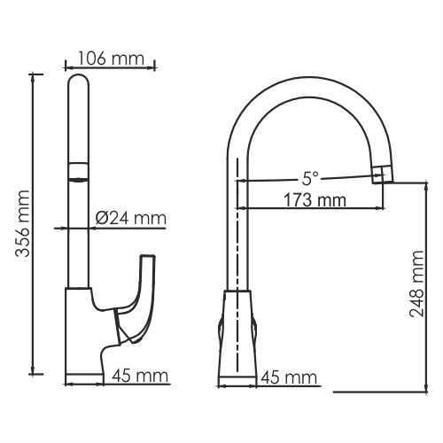 Фото смеситель для кухни wasserkraft sauer 7107
