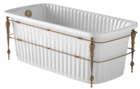 Ванна из искусственного камня Migliore Olivia Console 174 см, белая панель, фурнитура бронза 24378