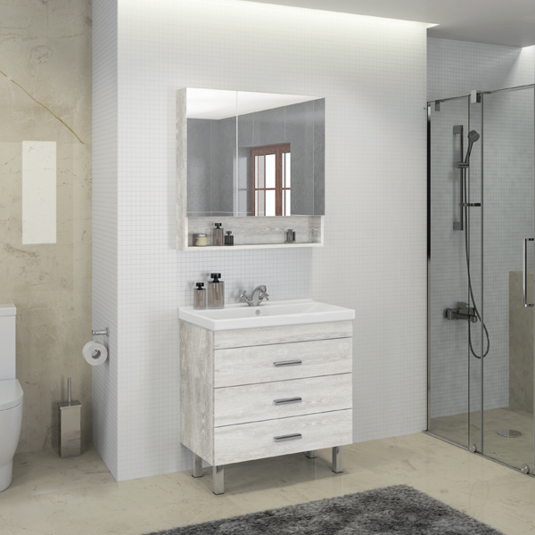 Фото тумба с раковиной comforty никосия 80 см 00004142204