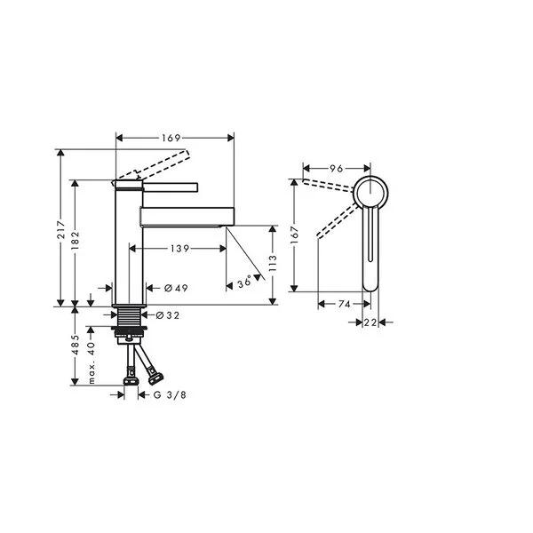 Фото смеситель для раковины hansgrohe finoris 76024000