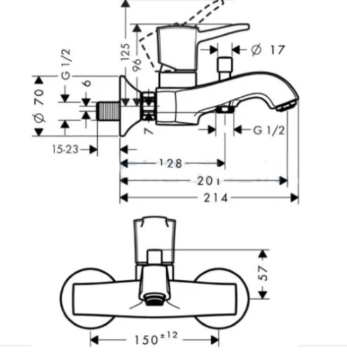 Фото смеситель для ванны hansgrohe metropol classic 31340090_otu