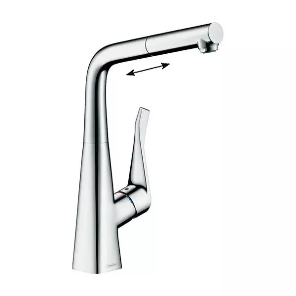 Фото смеситель для кухонной мойки hansgrohe metris 73828000