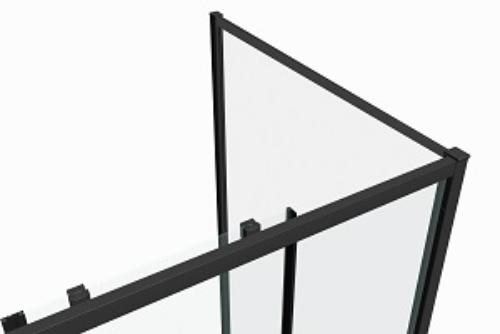 Фото душевое ограждение bandhours smart/flat-glass 910, цвет: черный матовый 100x90 см