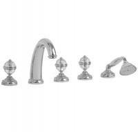 Смеситель на борт ванны на 5 отверстий Migliore Cristalia, цвет: хром (ручки Swarovski) ML.CRS-3780.CR