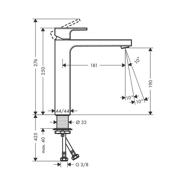 Фото смеситель для раковины hansgrohe vernis shape 71591670