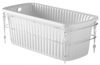 Ванна из искусственного камня Migliore Olivia Console 174 см, белая панель, фурнитура хром 24327