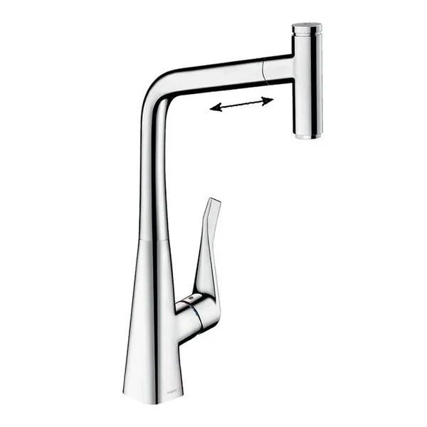 Фото смеситель для кухонной мойки hansgrohe metris select 73803000