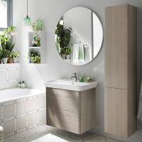 Тумба с раковиной Burgbad Iveo 80 см, цвет: фланелевый дубовый