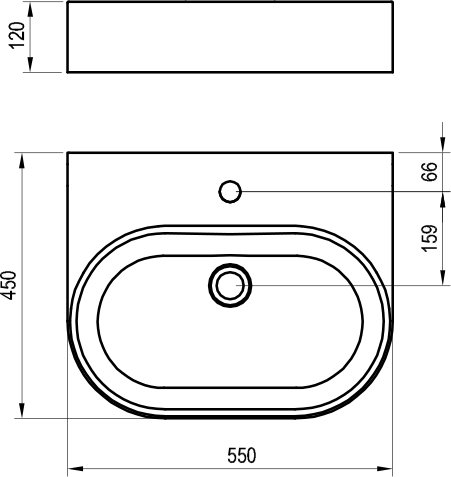 Фото раковина накладная ravak ceramic slim 55 см xjx01155004