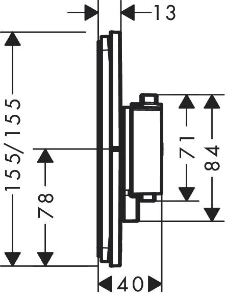 Фото термостатический смеситель для душа hansgrohe shower select comfort e 15575000
