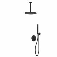 Душевой набор со встроенным смесителем и верхним душем Whitecross Y  YSET12BL, цвет: черный