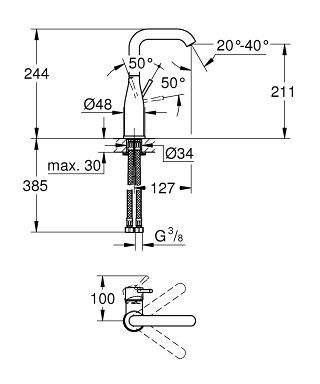 Фото смеситель для раковины grohe essence 23541001