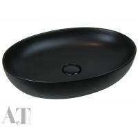 Раковина накладная AeT Elite Oval 55 см, цвет: черный матовый L616T0R0V0105
