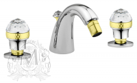 Смеситель для биде на 3 отверстия Migliore Axo Swarovski, цвет: хром/золото ML.AXO-625F.CRDO