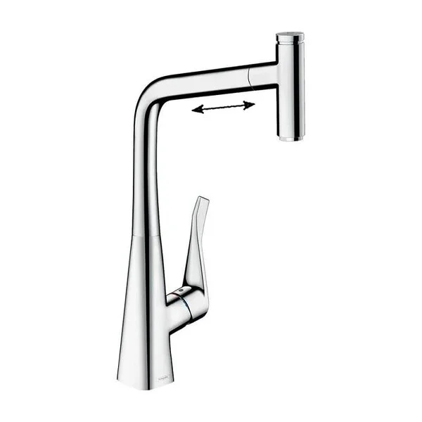 Фото смеситель для кухонной мойки hansgrohe metris select 73807000