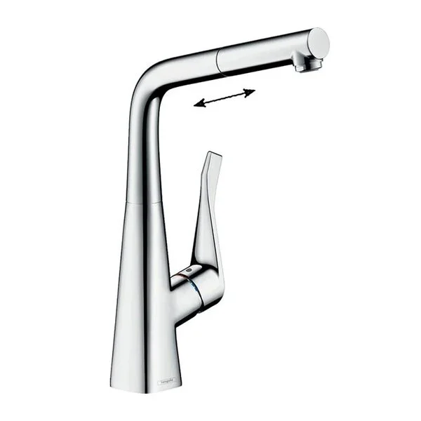 Фото смеситель для кухонной мойки hansgrohe metris 73812000
