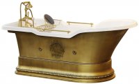 Ванна из искусственного камня Migliore Impero Podium 180 см, на подиуме, цвет: бронза, фурнитура бронза 26173