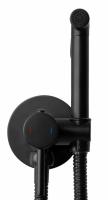 Встраиваемый смеситель с гигиеническим душем Rea Loop Black mat REA-B8978