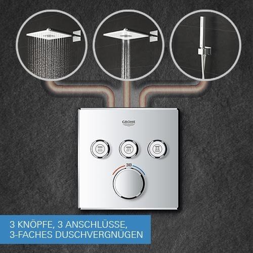 Фото встраиваемый термостатический смеситель для душа grohe grohtherm smartcontrol 29119gl0