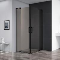 Душевое ограждение Cezares SLIDER-AH-2-90/100-100/110-BR-NERO 100x90 см