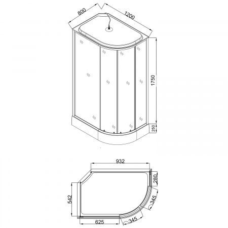 Фото душевая кабина loranto 120x80 см cs-1200-25тм/м l