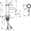 Фото смеситель для раковины hansgrohe tecturis s 73301140