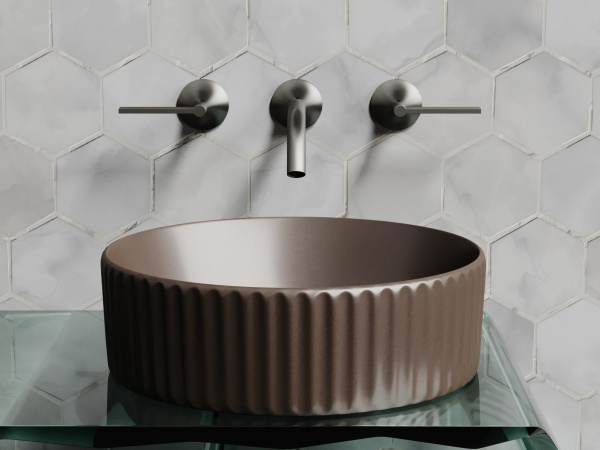 Фото раковина накладная ceramicanova element 36 см, цвет: коричневый cn6057mdb