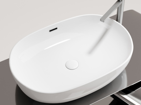 Фото раковина накладная ceramicanova element 61 см, цвет: белый cn6064