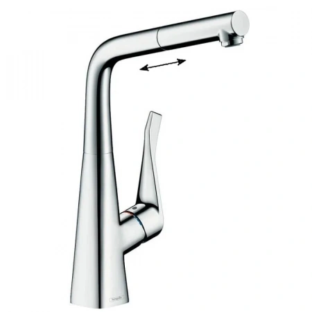 Фото смеситель для кухонной мойки hansgrohe metris 14781000
