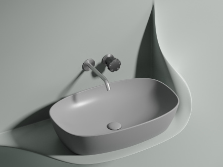 Фото раковина накладная ceramicanova element 60 см, цвет: серый cn6049msg