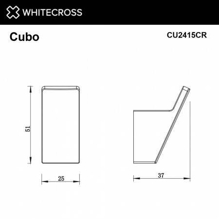 Фото крючок whitecross cubo cu2415cr, цвет: хром