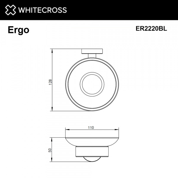 Фото мыльница подвесная whitecross ergo er2220bl, цвет: черный