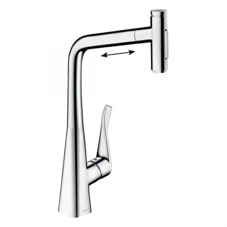 Фото смеситель для кухонной мойки hansgrohe metris select 73816000