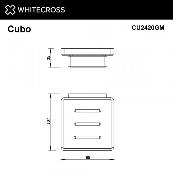 Фото мыльница подвесная whitecross cubo cu2420gm, цвет: оружейная сталь