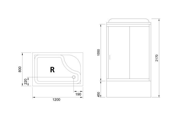 Фото душевая кабина royal bath вр rb8120bp5-wt-r 120x80 см