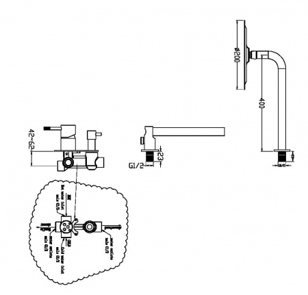 Фото смеситель для ванны boheme uno 464-mw
