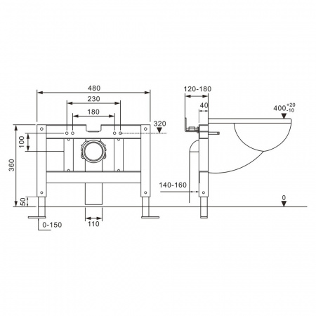 Фото унитаз с инсталляцией abber rechteck ac1215s-ac0101p