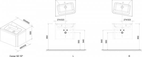 Фото тумба под раковину ravak sd 10° 55 см, цвет: белый x000000739