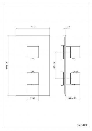 Фото встраиваемый термостатический смеситель kerama marazzi futura 67648ekm.01.093