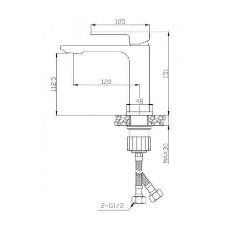Фото смеситель для раковины belbagno luce luc-lvm-crm