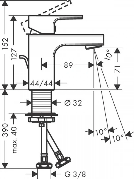 Фото смеситель для раковины hansgrohe vernis shape 71560000