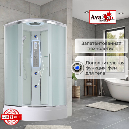 Фото душевая кабина avacan em3090led 90x90 см