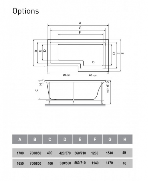 Фото акриловая ванна vayer options 165x85 см r
